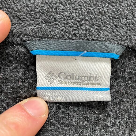 Columbia Steen Mountain Fleece Jacket Mens XL Gray Full Zip Pockets High Neck - Picture 3 of 11